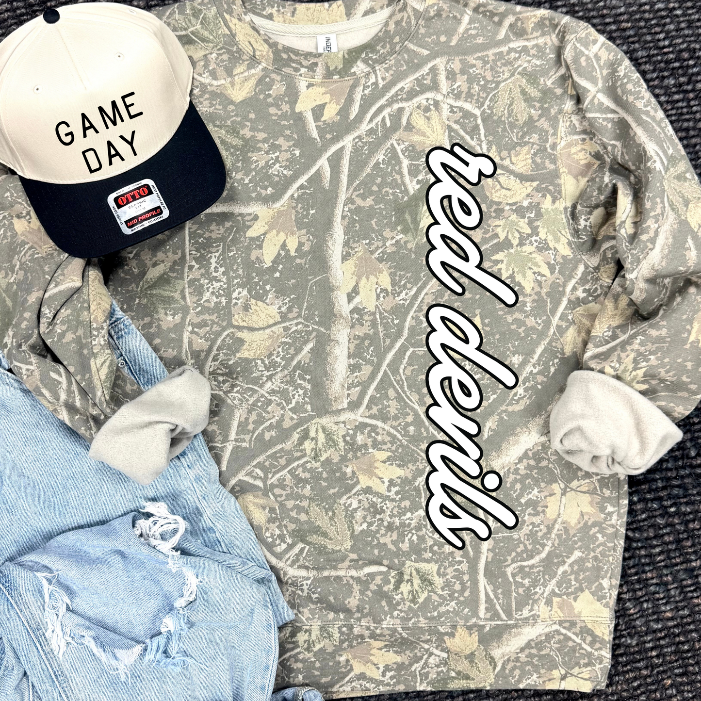 Camo Script Graphic Tee + Sweatshirt- LTD QUANTITIES