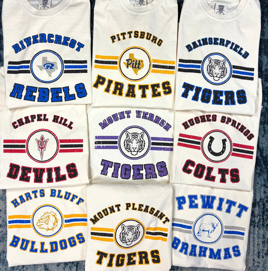 Striped Circle Mascot Tee