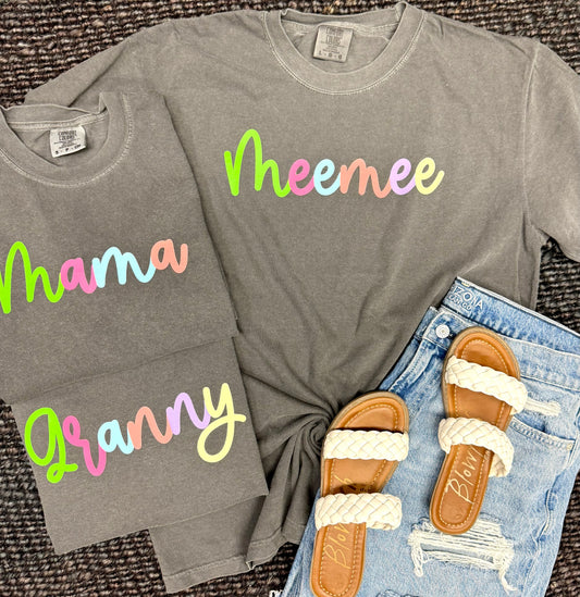 Pearberry Colorful Script Custom pepper tee