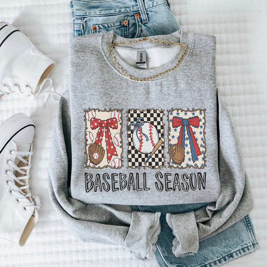 Baseball season coquette checkered Graphic