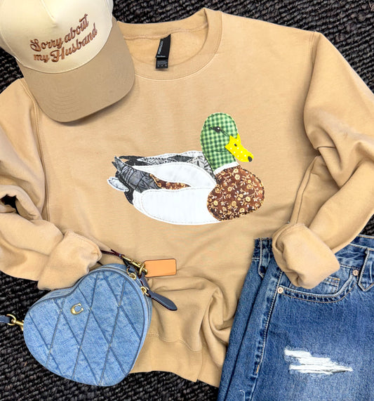 Faux Quilted Duck Sweatshirt