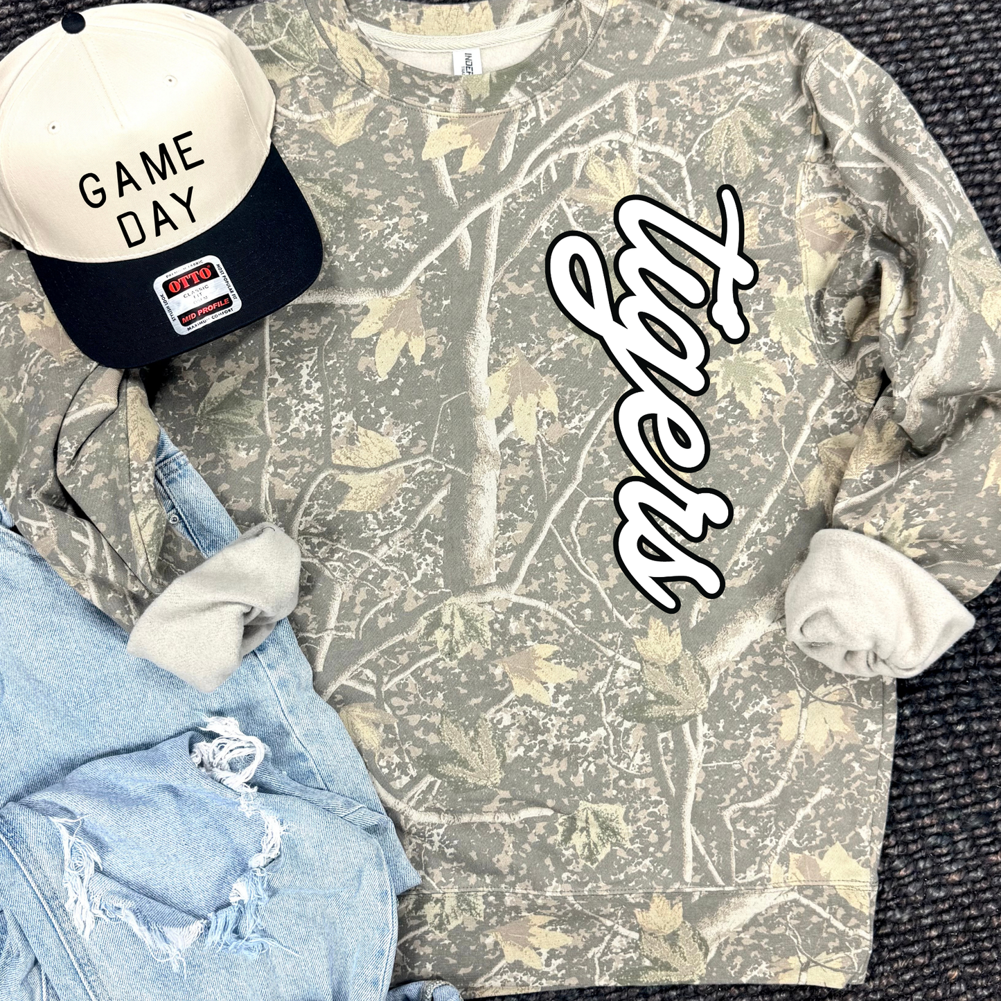 Camo Script Graphic Tee + Sweatshirt- LTD QUANTITIES